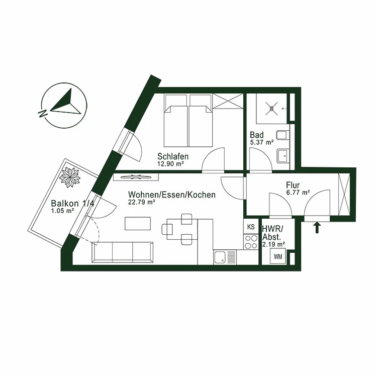 Grundriss Wohnung 16