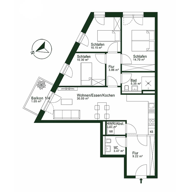 Grundriss Wohnung 17