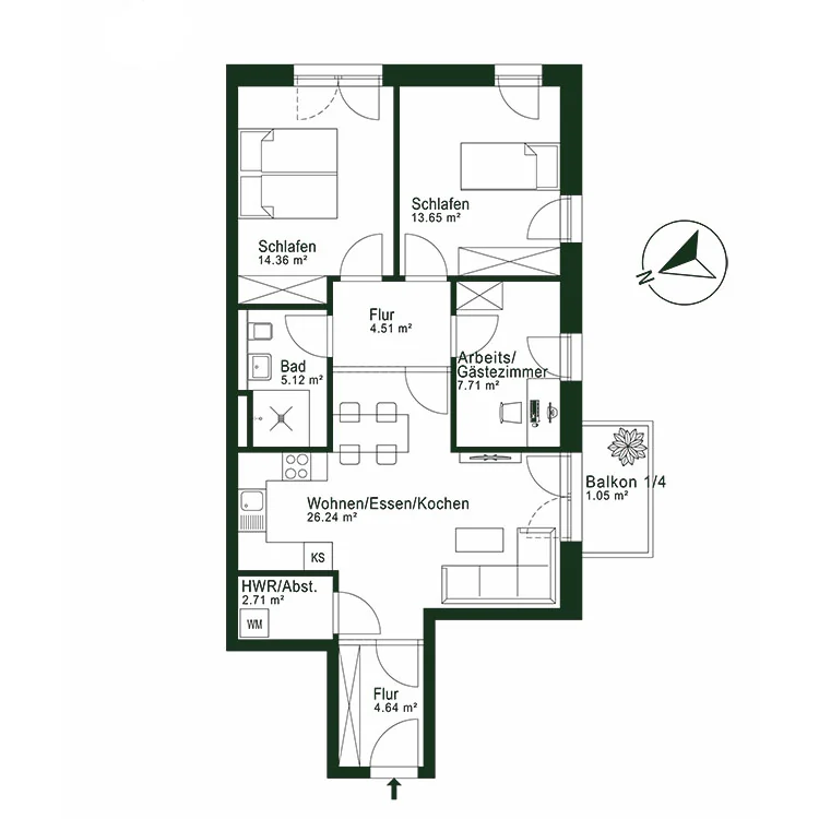 Grundriss Wohnung 18