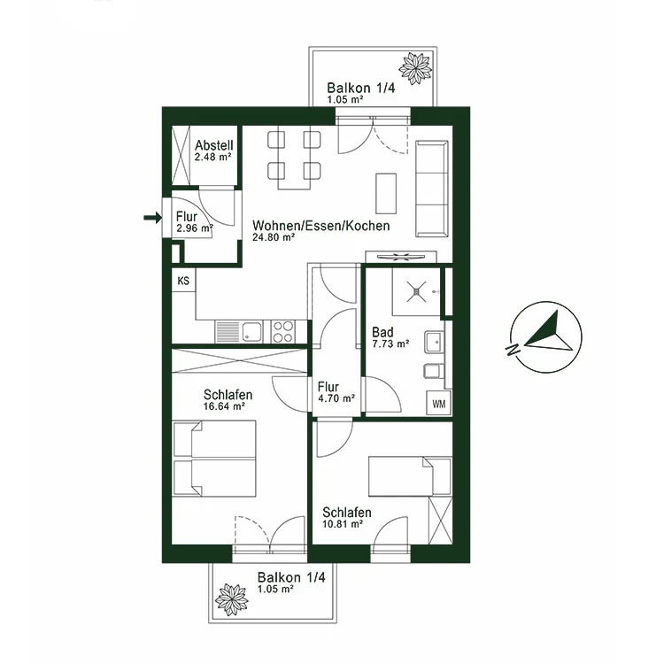 Grundriss Wohnung 19