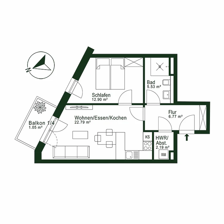 Grundriss Wohnung 22